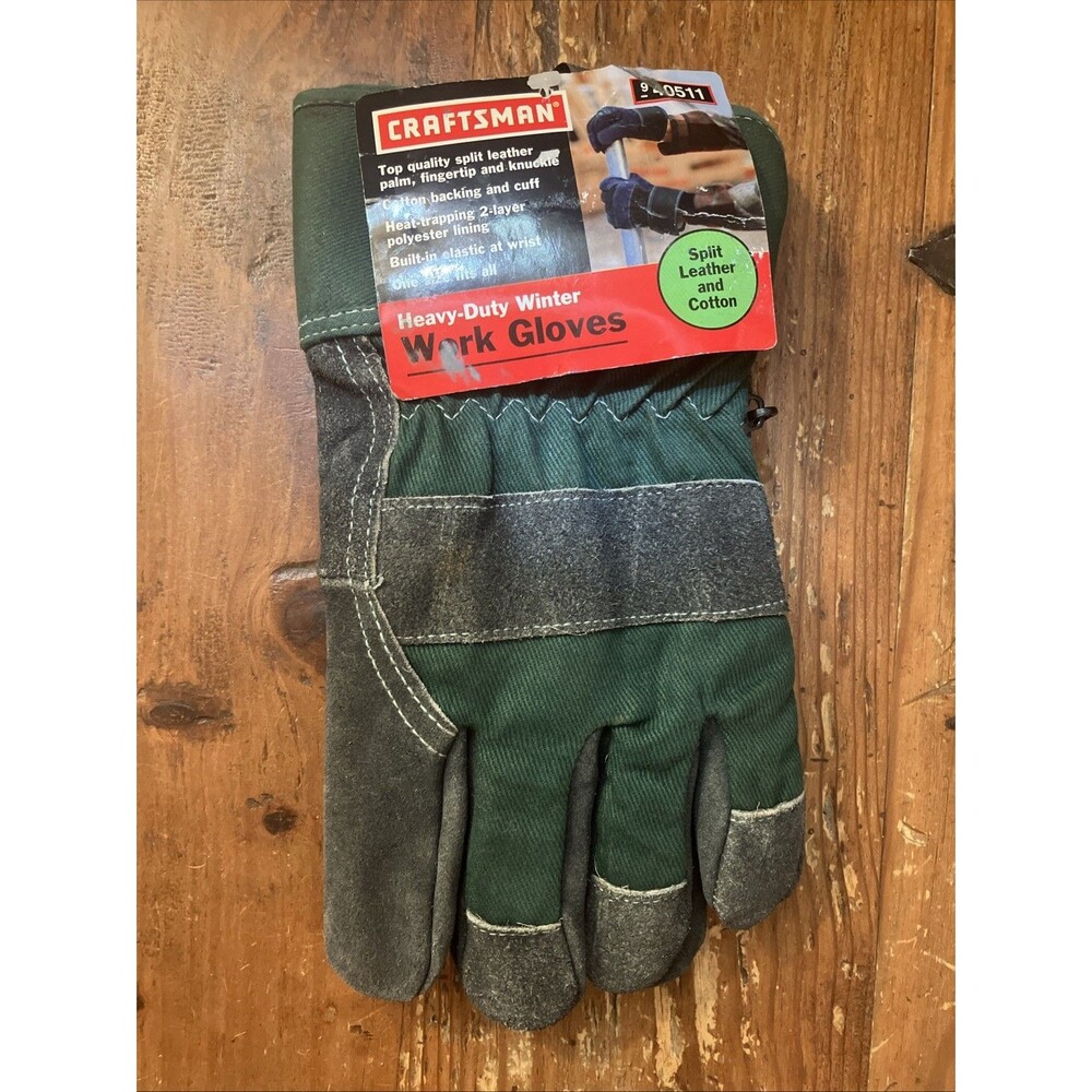Sears Craftsman Heavy Duty Winter Work Gloves 40511 Split Leather One Size
